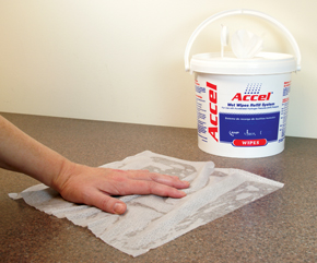 Accel TB 12" x 12" wipes are the largest on the market