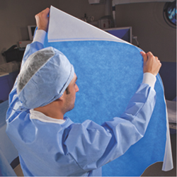 Kimguard One-Step Quick Check Sterilization Wrap in use