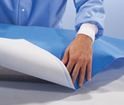 Kimguard One-Step Quick Check Sterilization Wrap in use close up