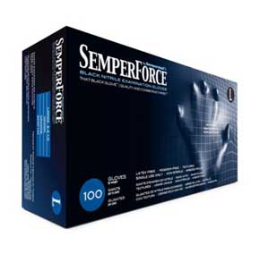 SemperForce Black Nitrile Exam Gloves
