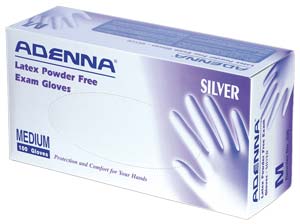 Adenna Silver Powder-Free Latex Exam Gloves