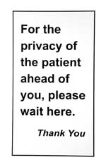 Privacy Sign for Chrome Stand