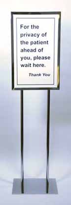Chrome Sign and Stand HIPAA Compliant