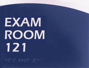 ADA compliant room sign with braille