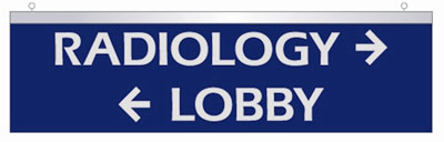 overhead custom directional sign