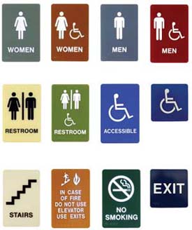Standard ADA Braille Signs
