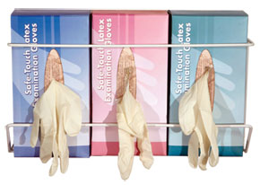 Wire Glove Box Holder Triple Vertical