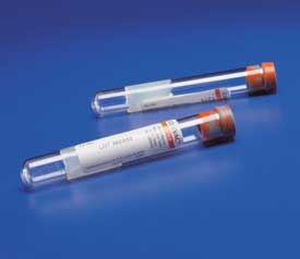 Monoject Corvac Red/Grey Mottled Stopper Plastic Tube