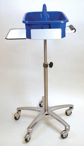 Mobile workstation with blue utility tray