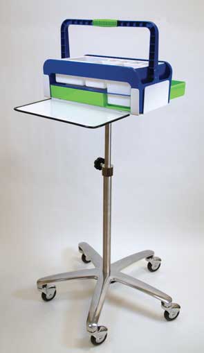 Mobile Workstation with blood collection tray