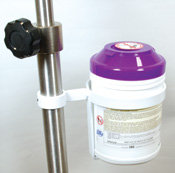 Most common sized surface disinfectant wipe canisters fit the bracket