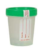 Specimen Cup with Green Lid and Seal