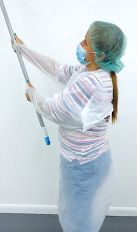 White Tyvek IsoClean Isolation Gown with Thumb Loops