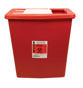 12 Gallon Sharps Container Red Sliding