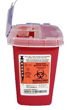 1 Qt. Red Sharps Container with Clear Lid