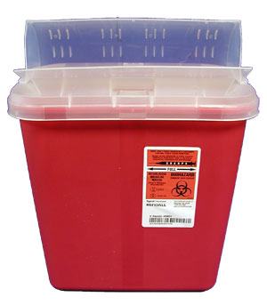 2 Gallon Mail Box Red Sharps Container