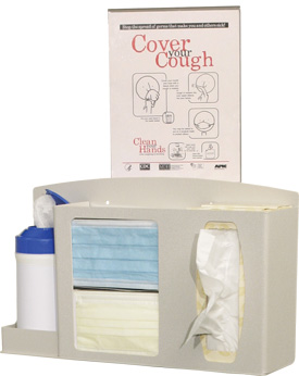 Deluxe Hygiene Station with Cover Your Cough Sign