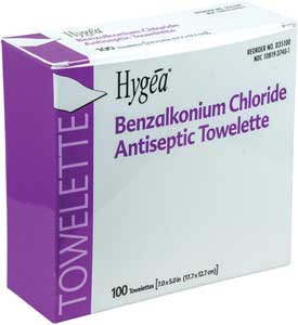 Hygea BZK Skin Antiseptic Towelettes